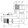 World Wide Fittings Male O-Ring Boss Adjustable to Female JIC Swivel 90° Elbow 6809X16X16